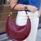 Burgundy Woven Hobo Bag