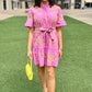 Uncle Frank Cross Stitched Dress - Pink