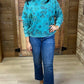 Kara Floral Sweatshirt - Teal