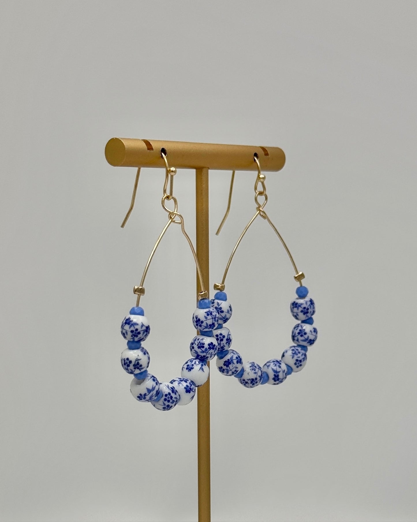 Blue Ceramic Teardrop Earrings