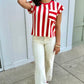 Kara Stripe Top - Red & White