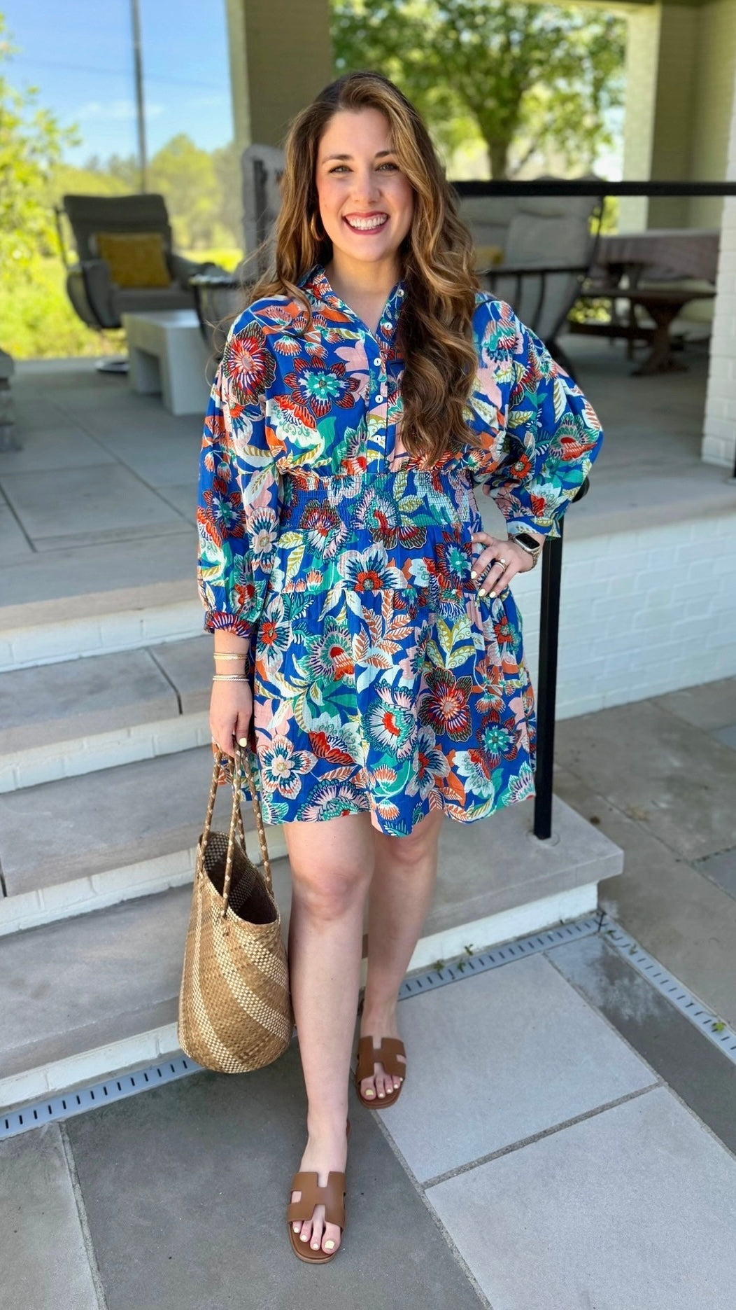 Uncle Frank Pintucked Dress - Blue
