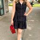Zip Mini Dress - Black