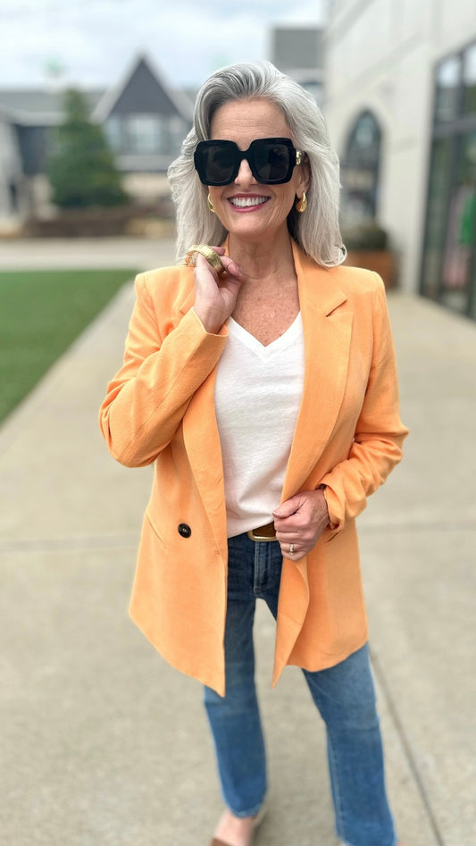Peachy Linen Blazer
