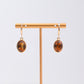 Brown Oval Crystal Earrings