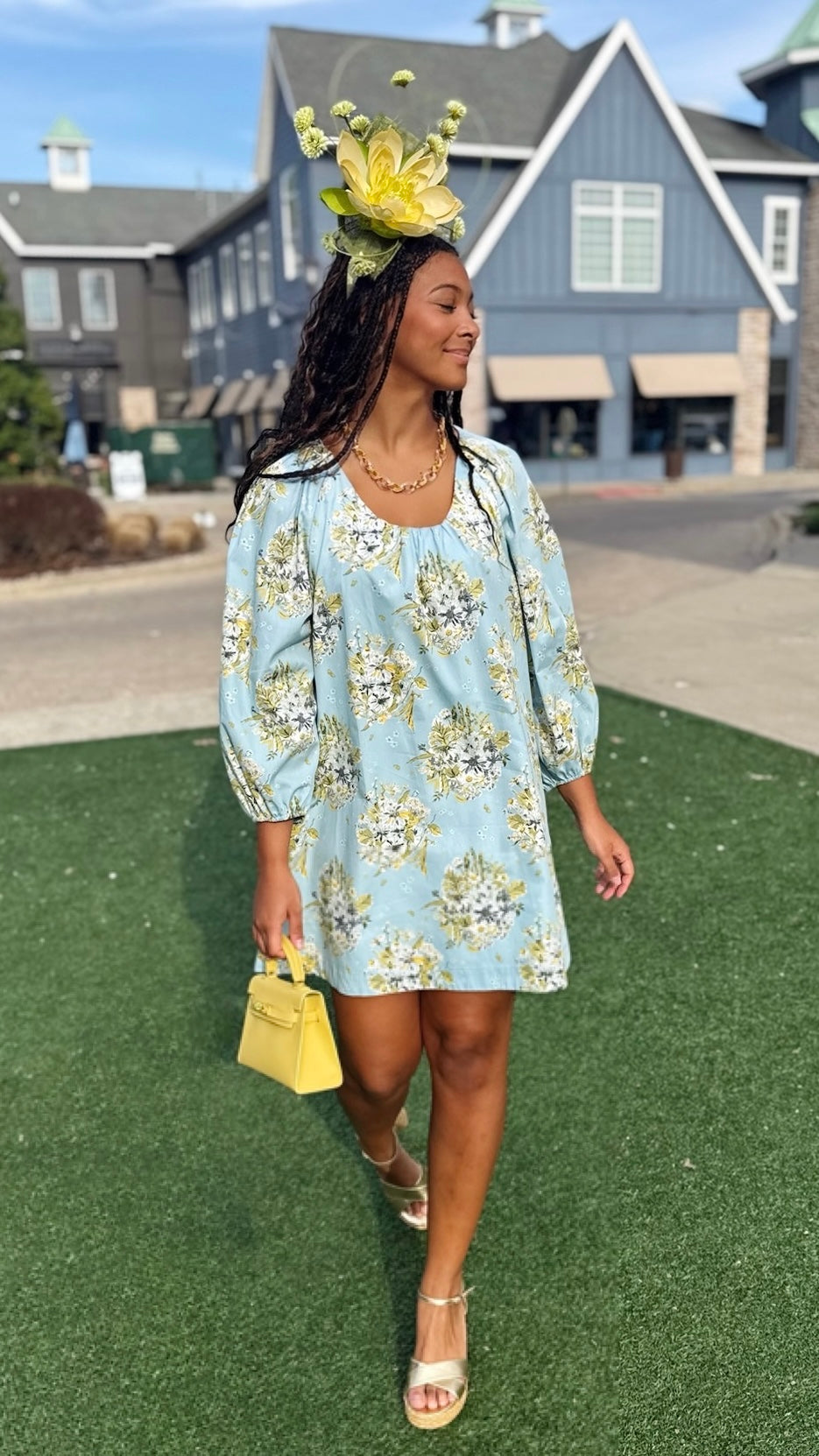 Uncle Frank Big Roses Dress - Blue