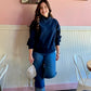 Navy Mock Neck Pullover