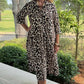 Uncle Frank Leopard Shift Shirt Dress
