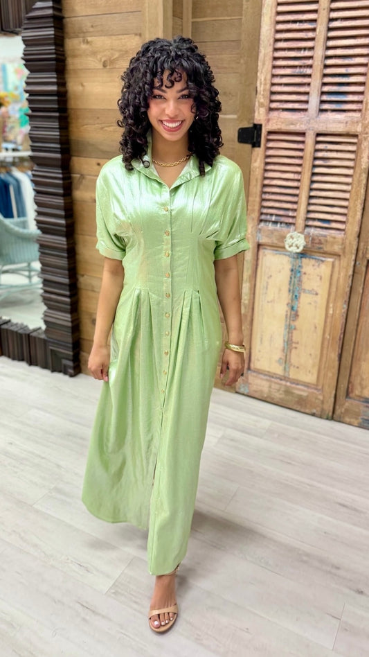 Emily McCarthy Georgia Dress - Opal Green