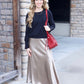 Sierra Satin Long Skirt - Gold