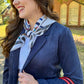Navy Faux Suede Duster