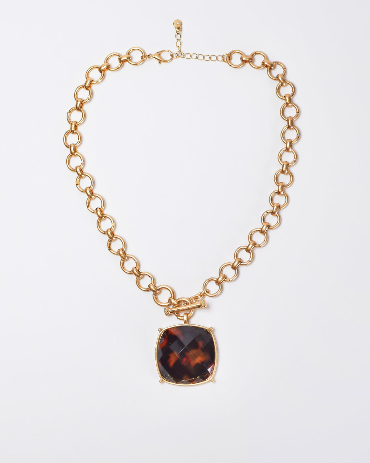 Large Gem Necklace - Tortoise