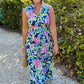 Tabi Floral Midi Dress - Navy