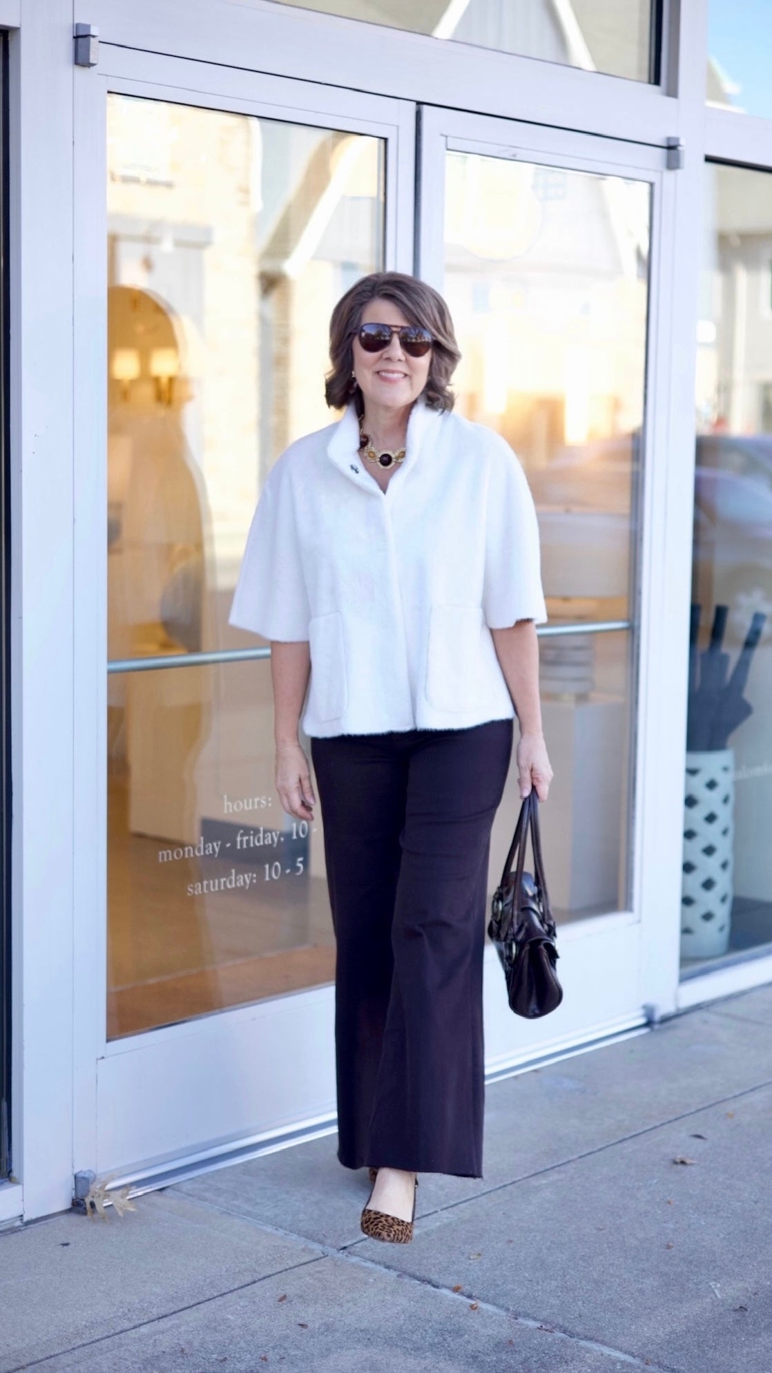 Ivy Jane Faux Fur Caplet - White