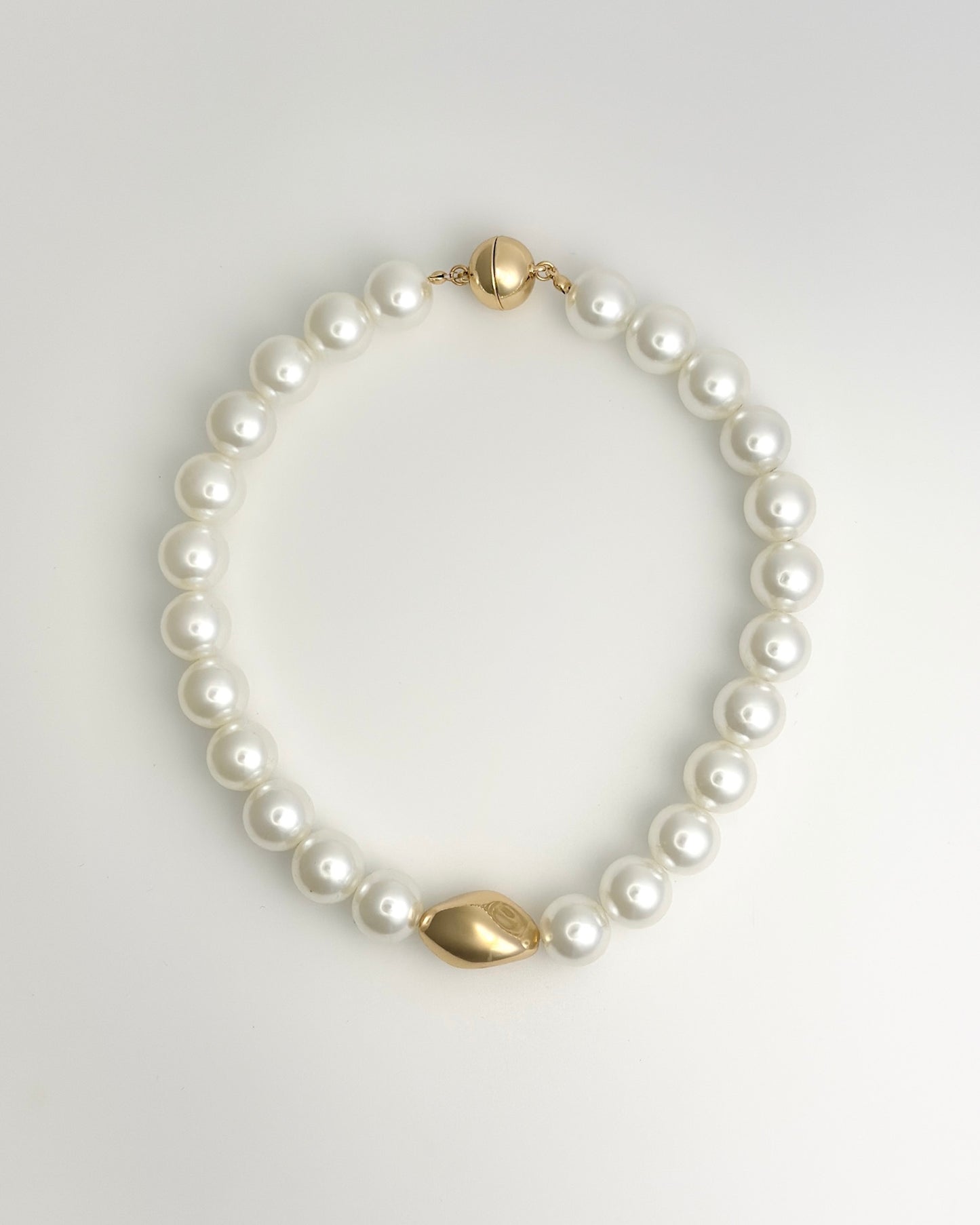 Gold Nugget Pearl Necklace