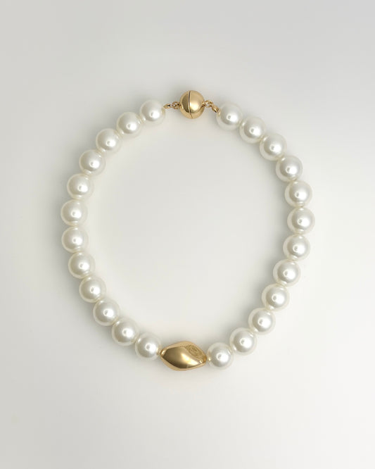 Gold Nugget Pearl Necklace