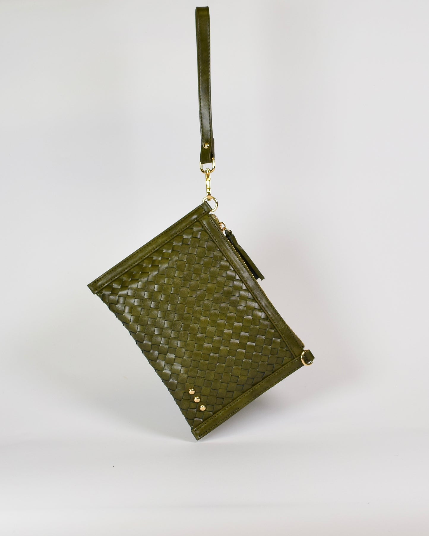 Veda Woven Crossbody & Clutch Bag - Olive