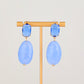 Oval Jewel Earrings - Blue
