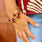5 Row Marble Bracelet - Burgundy