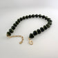 Marble Pebble Stone Necklace - Olive