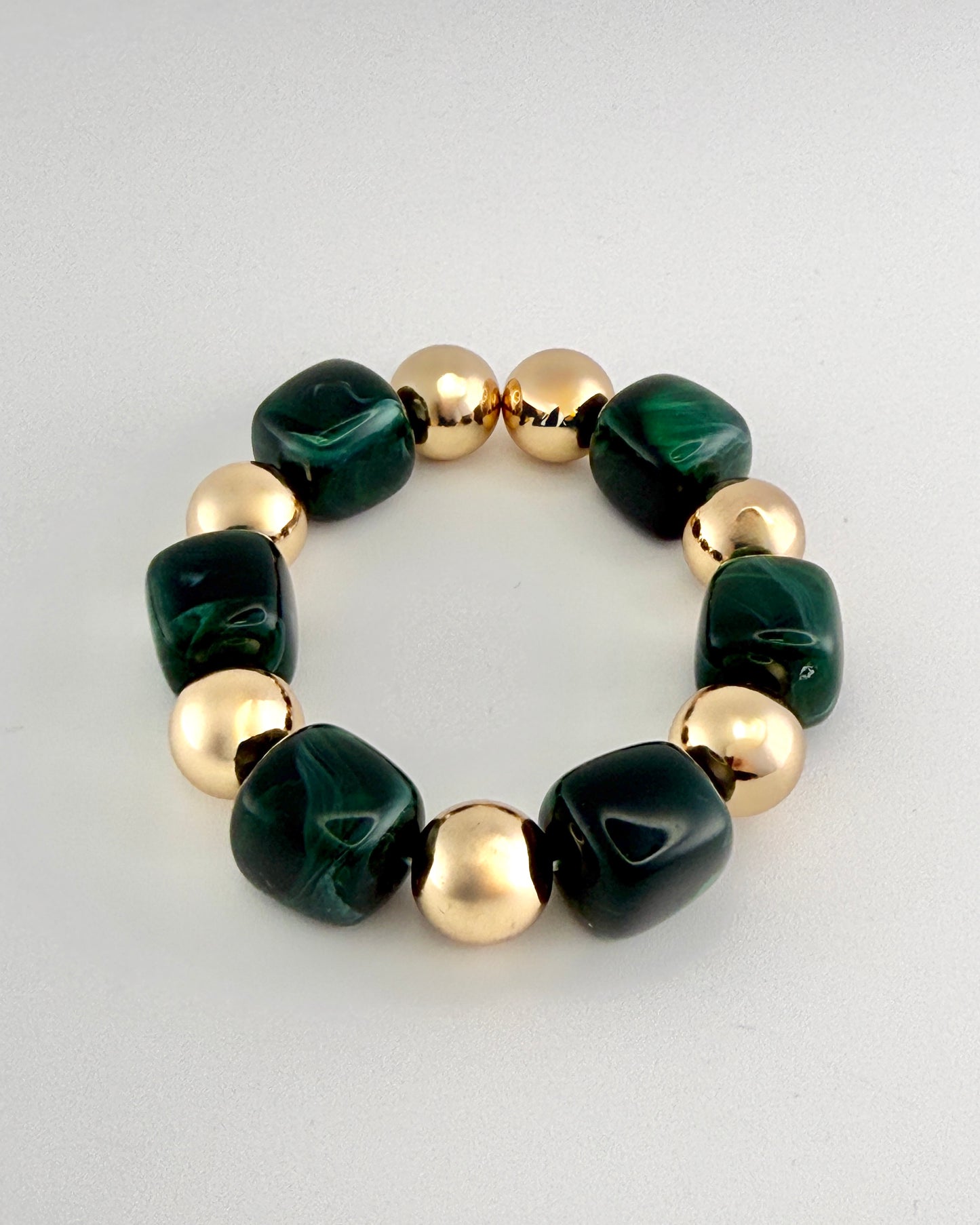 Gold & Emerald Stretch Bracelet