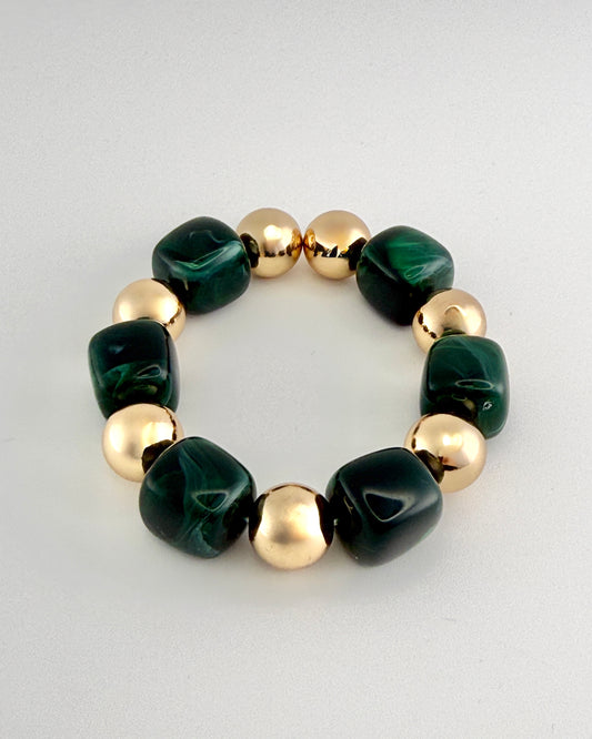 Gold & Emerald Stretch Bracelet