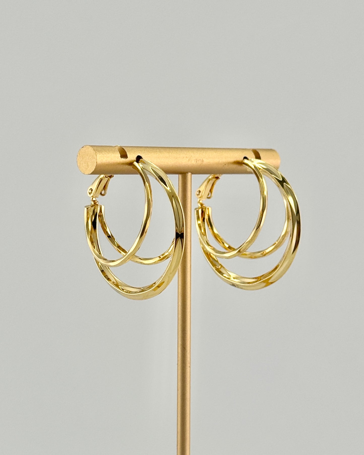 Gold 3  Layered Hoop Earring