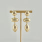 Gold Geometric Triple Drop Earrings