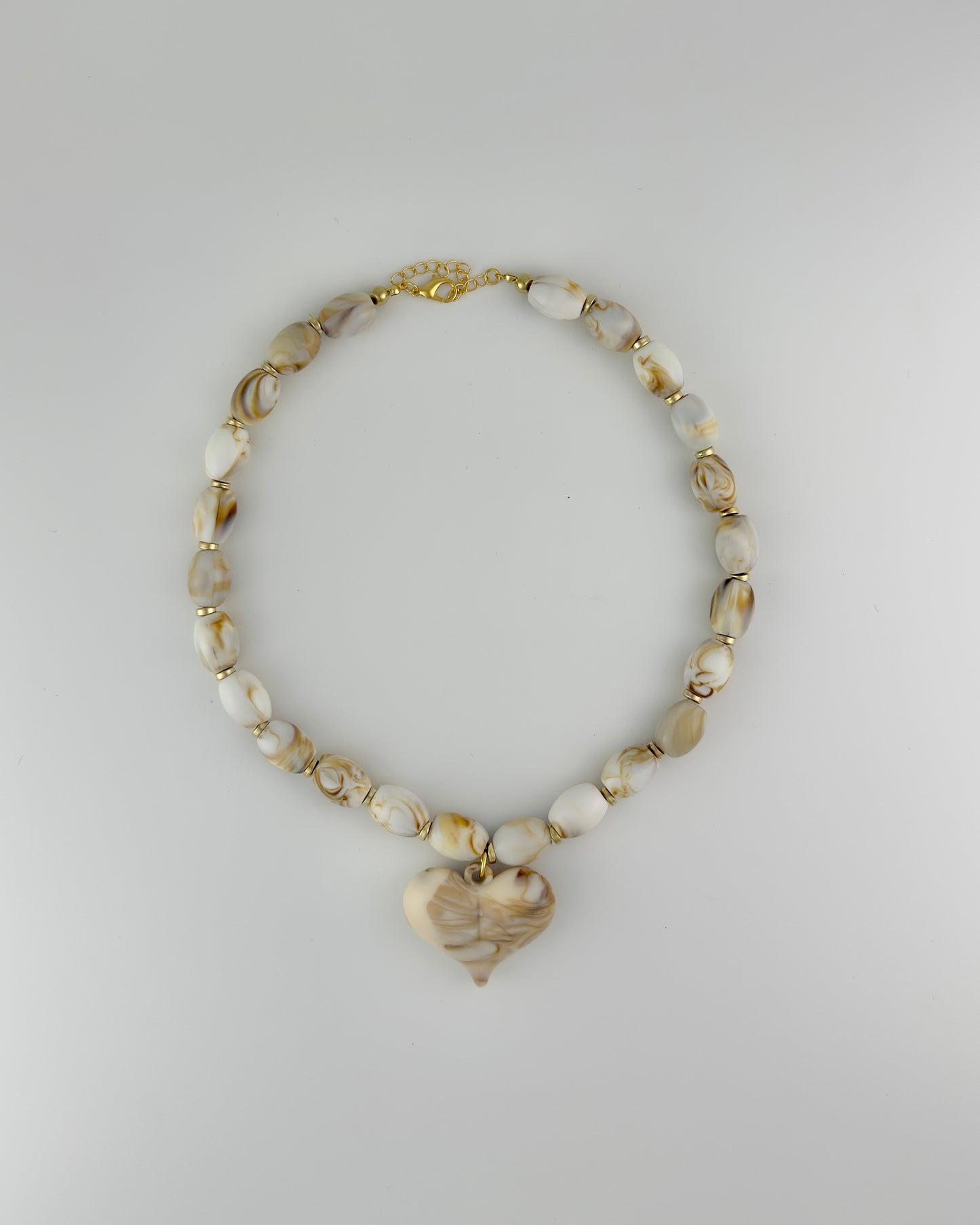 Roxie Smoked Bead Necklace With Heart