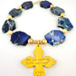 Blue Sea Jasper Kait Cross Necklace