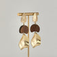 Gold & Wood Statement Drop Earrings