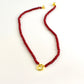 Crystal Bead Necklace - Burgundy