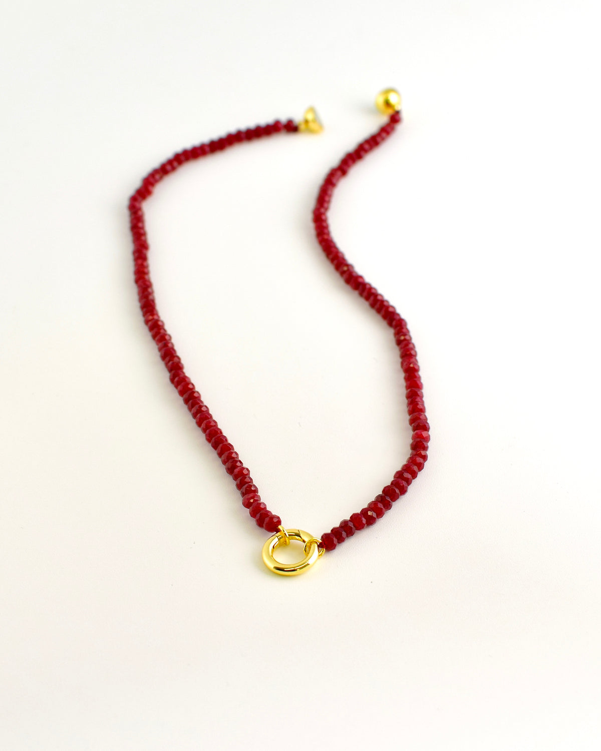Crystal Bead Necklace - Burgundy