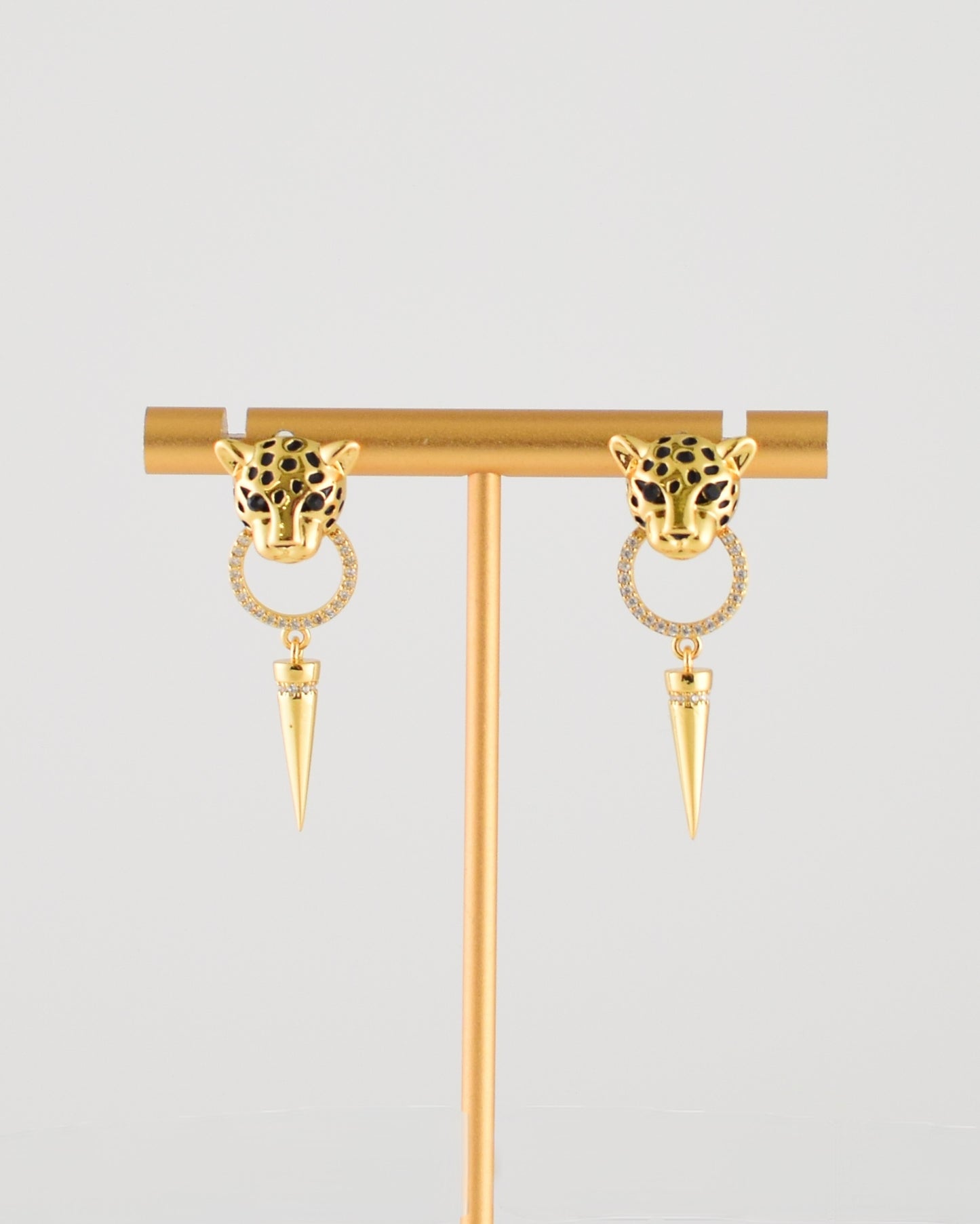 Leopard Charm Post Earrings
