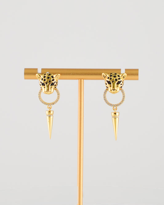 Leopard Charm Post Earrings