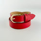 Red Skinny Leather Belt