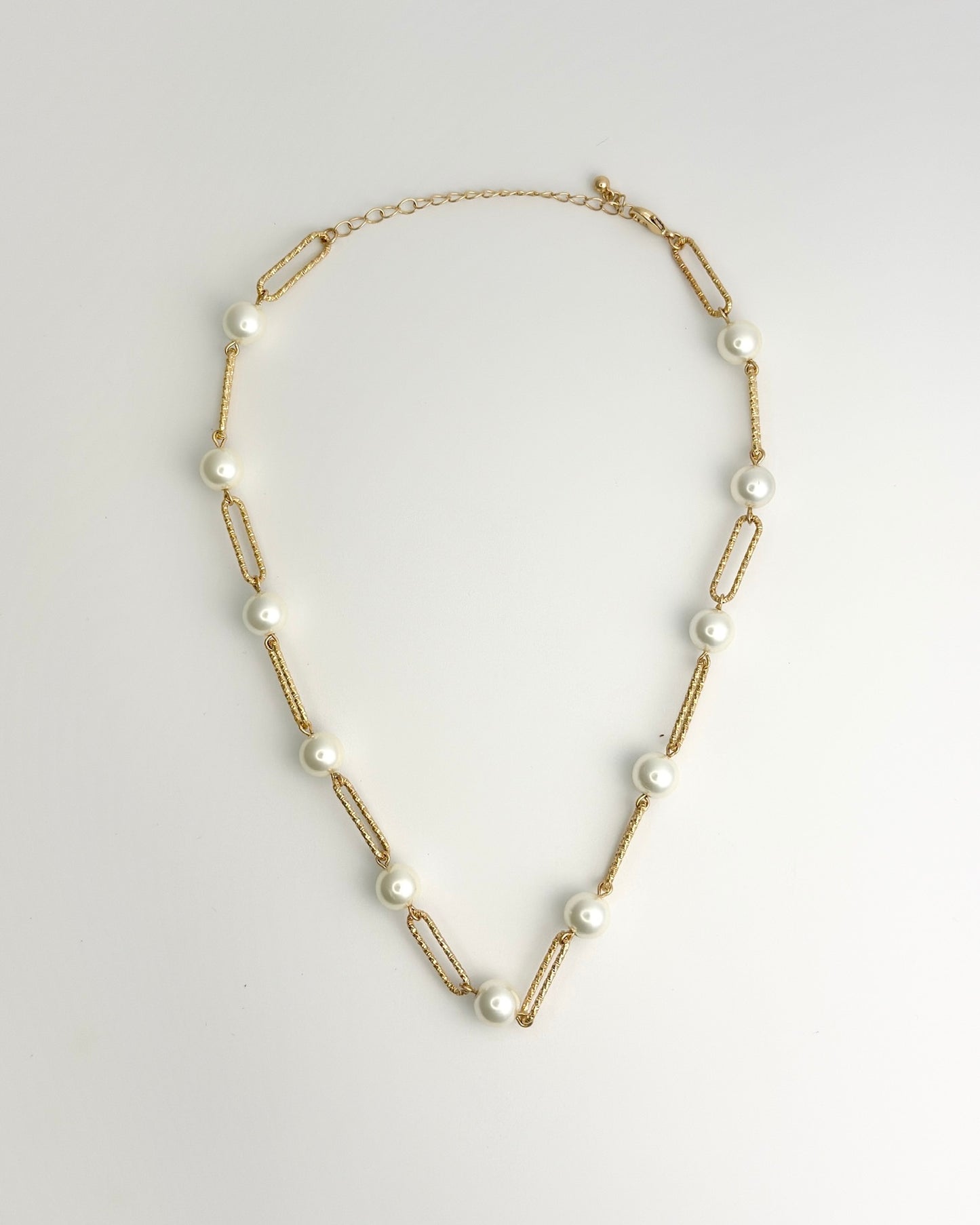 18" Link & Pearl Necklace