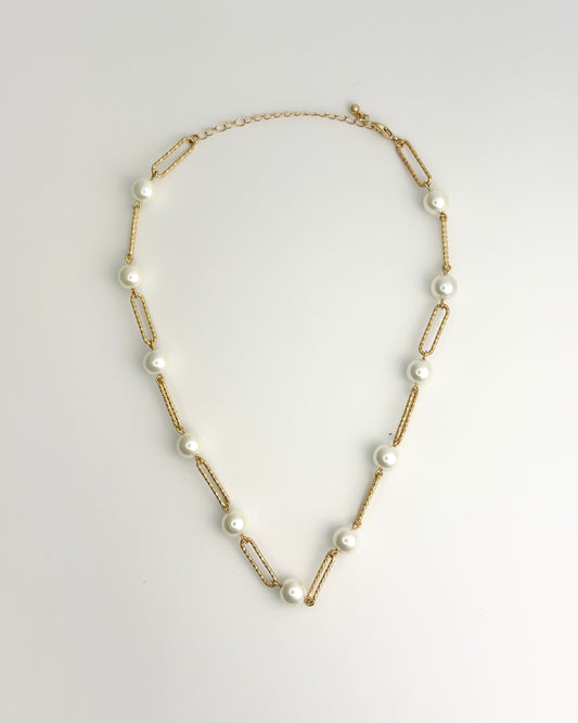 18" Link & Pearl Necklace