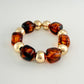 Gold & Brown Stretch Bracelet
