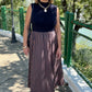 Melian Sweater Top Dress - Navy/Brown