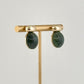 Resin Round Stud Earrings - Dark Olive
