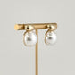 Resin Round Stud Earrings - Pearl