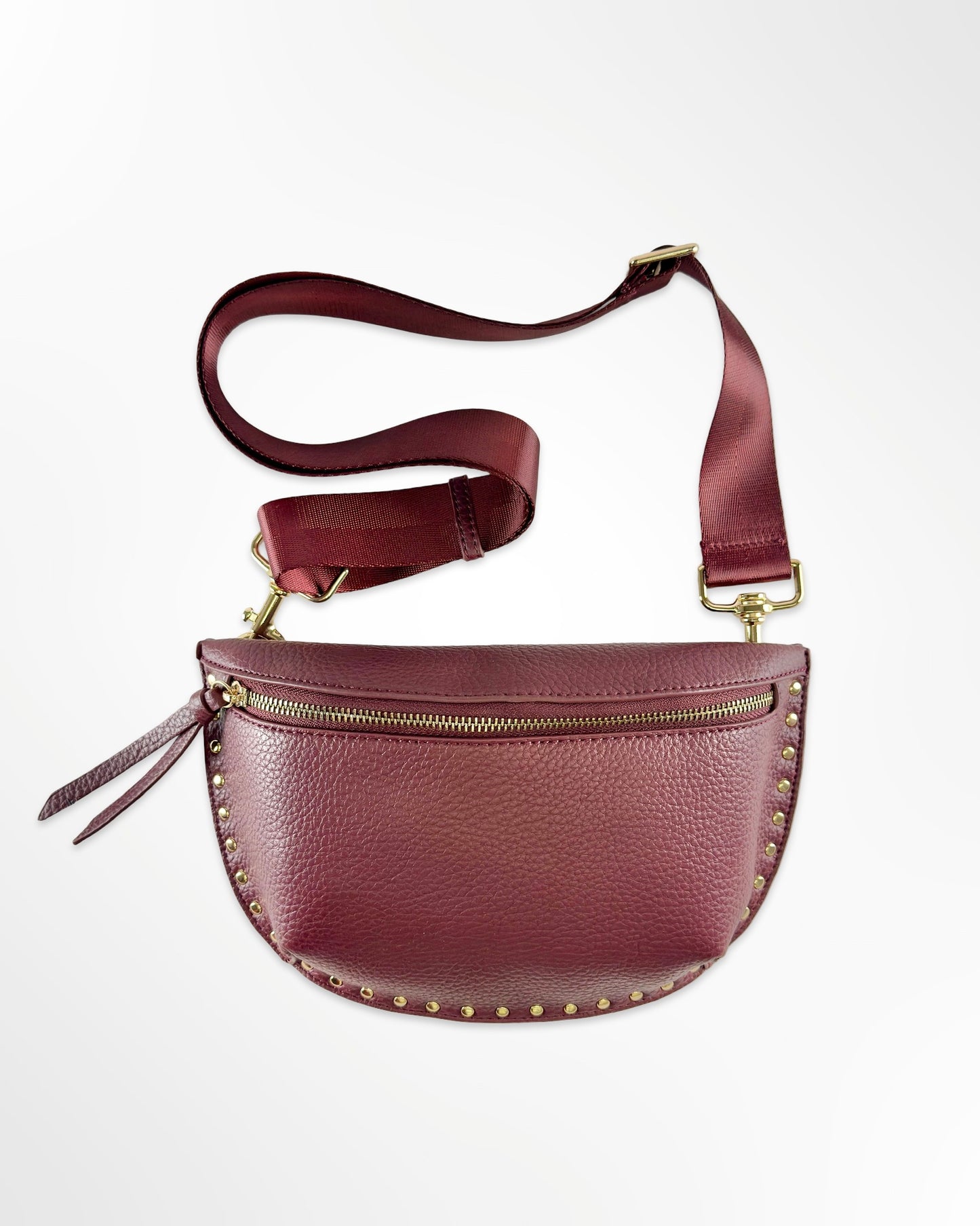 Fanny Pack With Studs - Burgundy