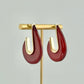 Burgundy Acrylic Teardrop Earrings