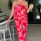 Elaine Red Leaf Print Pants