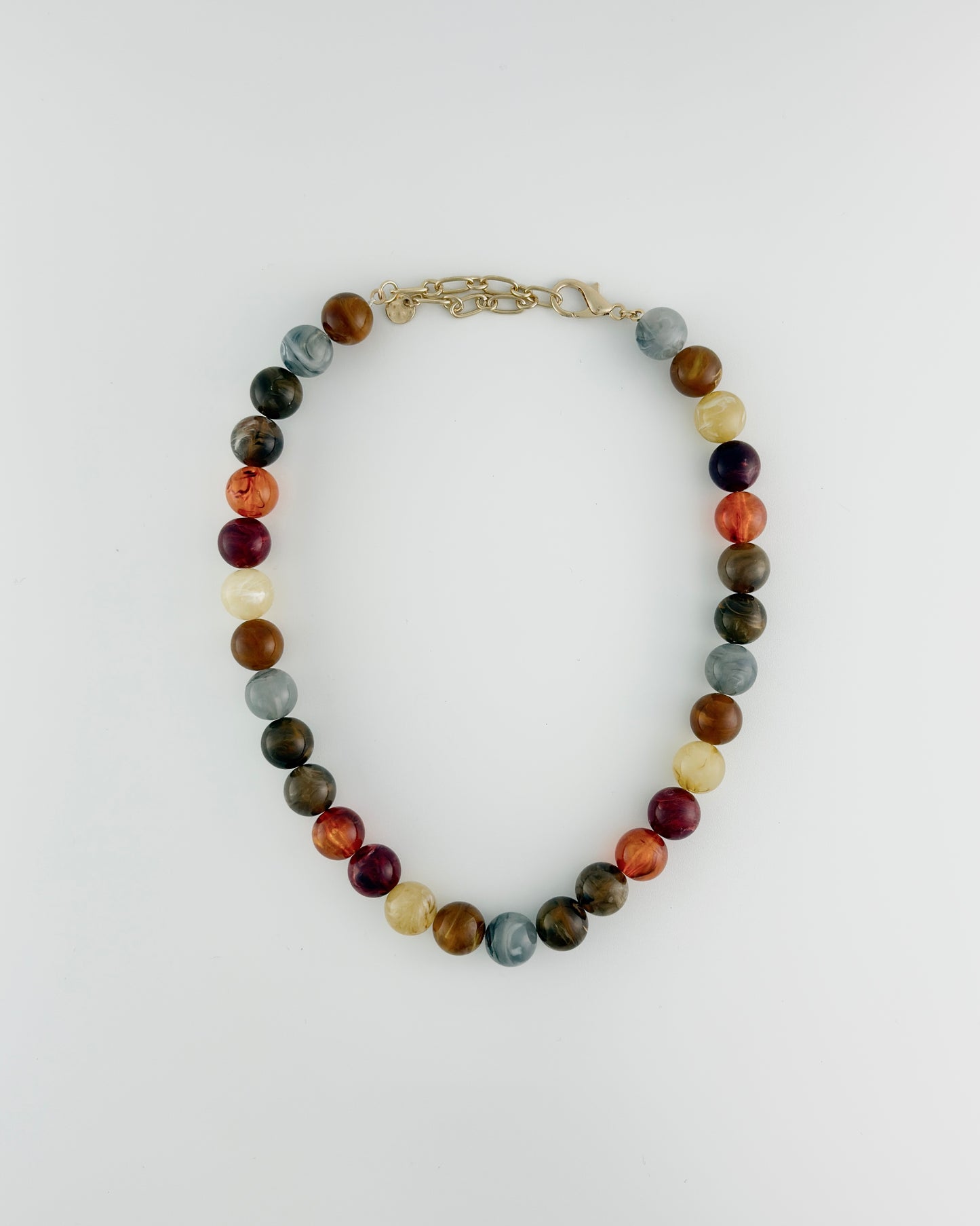 Multi Color Natura Stone Bead Necklace