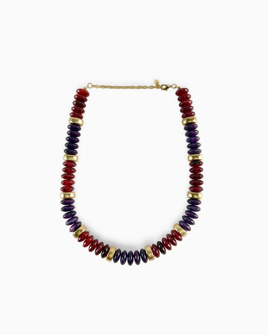 Bead Necklace - Burgundy