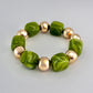 Gold & Olive Stretch Bracelet