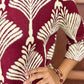 Rosaline Abstract Mock Neck Sweater - Burgundy