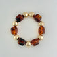 Gold & Brown Stretch Bracelet